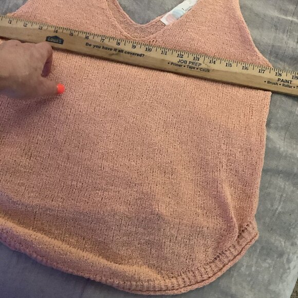 FP Beach Peach Orange Pink Pullover Round Hem Tank NWT Knit Small Casual Preppy - Picture 9 of 12